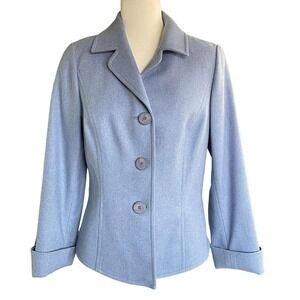 Dana Bachman Womens Wool Jacket Coat Blue Size 6 New With Tags Retails $475